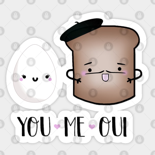 You, Me, Oui Sticker by staceyromanart